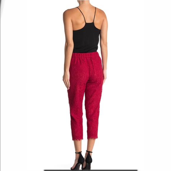 COPY - J Crew red scalloped lace cropped pants NEW 6P - Picture 2 of 7